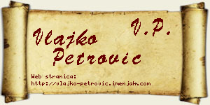 Vlajko Petrović vizit kartica